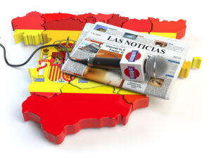 Spanish news, press and journalism concept. Microphone and news | Fuengirolan | Fuengirolan