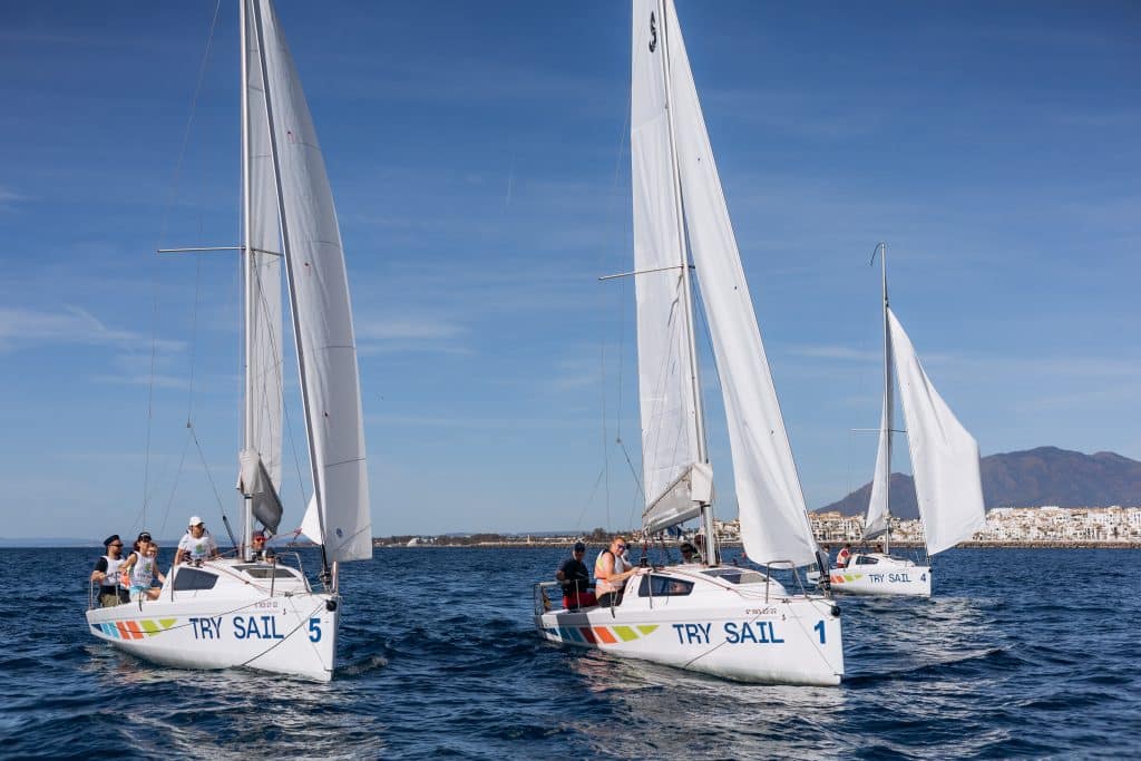 Jami Multisilta, Denis Kotlyarov (Try Sail ) , Jan Bade, Antti Mononen, Pekka Bäck , Kai Sardin | Fuengirolan